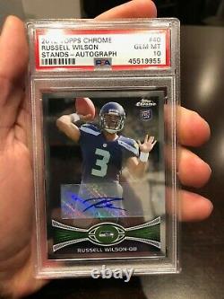 2012 Topps Chrome Russell Wilson #40 RC Rookie AUTO PSA 10 LOW POP