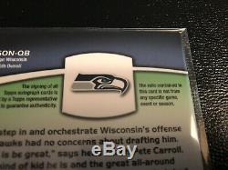 2012 Topps Chrome Russell Wilson Auto Jersey RC/50 2 Color Patch Seahawks Rookie