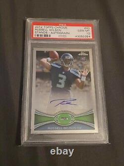2012 Topps Chrome Russell Wilson Auto RC Seattle Seahawks Rookie #40 GEM PSA 10