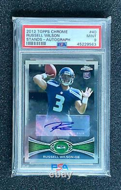 2012 Topps Chrome Russell Wilson Auto Rc Psa 9 Mint Rookie Broncos Seahawks