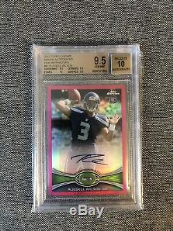 2012 Topps Chrome Russell Wilson Auto Rookie RC Pink Refractor #/75 BGS 9.5/10