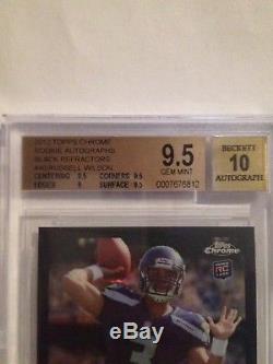 2012 Topps Chrome Russell Wilson Black Refractor Auto RC #11/25 BGS 9.5/10 Sp