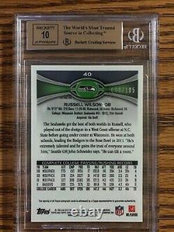 2012 Topps Chrome Russell Wilson Camo Refractor Rookie Auto /105 BGS 9.5 / 10