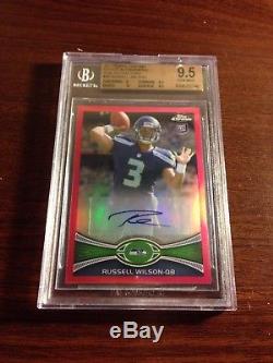 2012 Topps Chrome Russell Wilson Pink Refractor Auto RC # 04/75 BGS 9.5/10 RC