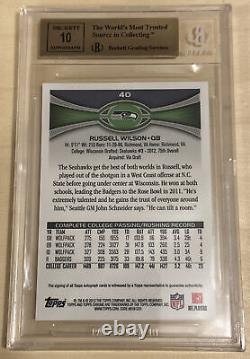 2012 Topps Chrome Russell Wilson RC #40 BGS 9.5 BAS AUTO 10 Rookie