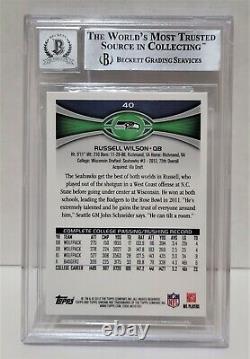2012 Topps Chrome Russell Wilson RC #40 BGS BAS AUTO 10 Rookie