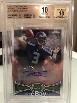 2012 Topps Chrome Russell Wilson RC Auto BGS 10 Pristine SEAHAWKS