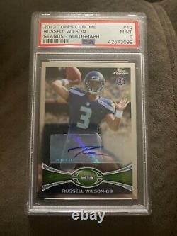 2012 Topps Chrome Russell Wilson ROOKIE RC AUTO #40 PSA 9 MINT