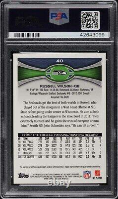 2012 Topps Chrome Russell Wilson ROOKIE RC AUTO #40 PSA 9 MINT