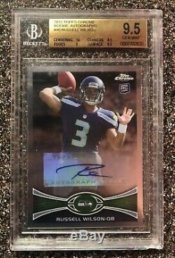 2012 Topps Chrome Russell Wilson Rc Rookie Auto Bgs Gem 9.5/10 Centering