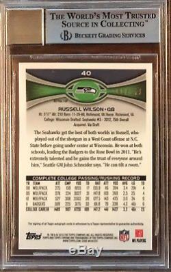 2012 Topps Chrome Russell Wilson Refractor RC Auto /178 BGS 9 Mint 10