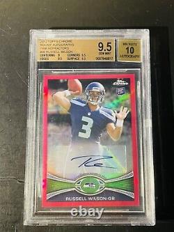 2012 Topps Chrome Russell Wilson Rookie Auto PINK Refractor /75 BGS 9.5 GEM MINT
