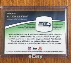 2012 Topps Chrome Russell Wilson Rookie Patch Auto /50 3 Color Patch Autograph