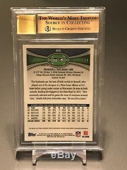2012 Topps Chrome #ed/ 105 CAMO REFRACTOR RUSSELL WILSON AUTO RC BGS 9.5/ 10