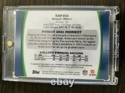 2012 Topps Finest RUSSELL WILSON RPA Rookie Patch Auto 22/250 RC 3-Color