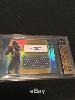 2012 Topps Finest Russell Wilson Auto Jersey Rookie 3/75 Autograph Pristine 1/1