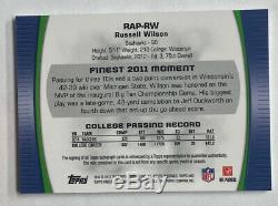 2012 Topps Finest Russell Wilson Rookie RC Auto 3 Color Relic 12/75