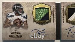2012 Topps Five Star Futures Dual Auto Patch Booklet RUSSELL WILSON RC # /15