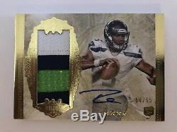 2012 Topps Five Star Russell Wilson Seahawks RPA 3-Color Patch AUTO 54/55 ROOKIE