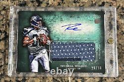 2012 Topps Inception Auto Rookie Jumbo Patch Green Russel Wilson # /50