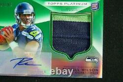 2012 Topps Platinum Green Refractor Auto Russell Wilson RC # 63/99 Seahawks