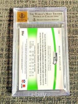 2012 Topps Platinum RUSSELL WILSON RC Jersey Patch Ref. BLACK Auto /125 BGS 9