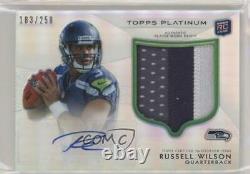 2012 Topps Platinum Refractor /250 Russell Wilson #138 RPA Rookie Patch Auto