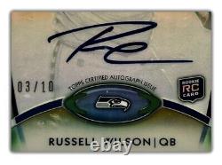 2012 Topps Platinum Rookie/auto Russell Wilson #3/10 Gold Refractors Rc#138