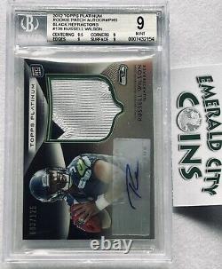 2012 Topps Platinum Rookie/patch/auto Russell Wilson 3/125 Black Refractors Rc