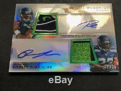 2012 Topps Platinum Russell Wilson RC /Turbin Auto Patch #/25 Sick Patch Read