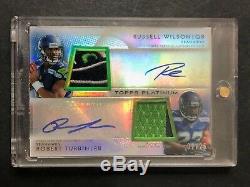 2012 Topps Platinum Russell Wilson RC /Turbin Auto Patch #/25 Sick Patch Read
