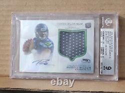 2012 Topps Platinum Russell Wilson Rpa Rc Refractor Auto /250 Patch Bgs 9
