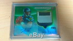 2012 Topps Platinum Seahawks RC Russell Wilson 3 Color patch Auto green 85/99
