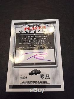 2012 Topps Player Sketch Card Russell Wilson Auto Autographed Rookie RC 1/1
