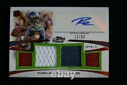 2012 Topps Prime Auto Relics Level 5 Copper Russell Wilson RC # 12/50 Seahawks