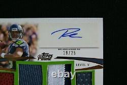 2012 Topps Prime Auto Relics Level 5 Gold Russell Wilson RC # 19/25 Seahawks