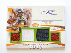 2012 Topps Prime Autographed Relics Level 5 Copper Russell Wilson Auto #'d 36/50