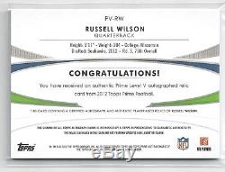 2012 Topps Prime Level 5 Gold RUSSELL WILSON Auto GU #/25 Seattle Seahawks RC