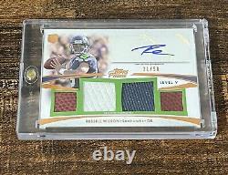 2012 Topps Prime Russell Wilson /50 Quad Jersey Copper Level V RC AUTO Autograph