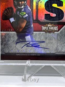 2012 Topps RUSSELL WILSON Triple Threads #131 Rookie RC Triple Patch Auto 49/99