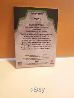 2012 Topps Russell Wilson Auto Rc. Swatch Patch Jersey Rap-rw Autograph 3/10 1/1