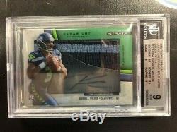 2012 Topps Strata RUSSELL WILSON Rookie Relic Green Patch BGS 9 10 Auto /55 RC