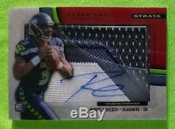 2012 Topps Strata Russell Wilson ROOKIE Clear Cut Patch Auto RED 16/30 SEAHAWKS