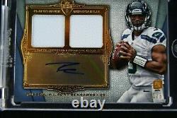 2012 Topps Supreme Auto Dual Relics Russell Wilson RC Rare HTF # 5/5 Seahawks