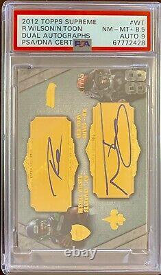 2012 Topps Supreme Russell Wilson Nick Toon RC Rookie Dual AUTO 9 #17/25 PSA 8.5