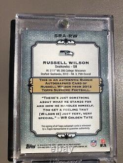 2012 Topps Supreme Russell Wilson RC Auto SRA-RW 31/50 GEM MINT Only One on Ebay