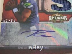 2012 Topps Triple Threads Russell Wilson Jersey Auto Rc 53/99 Seahawks Autograph