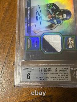 2012 Topps Triple Threads Russell Wilson Rookie Patch Auto #1/1 BGS 9/10 Auto