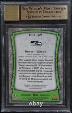 2012 Topps #rpa-rw Russell Wilson Rookie Premiere Auto Rc /90 Bgs 9.5 Gem Mint