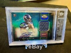 2012 Triple Threads EMERALD Russell Wilson Jersey Auto Rookie Card /50 BGS 9/10